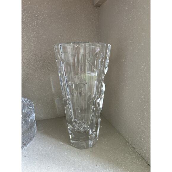 Orrefors Erika Lagerbielke EL 4809-22 8” Crystal Geometric Vase Vintage Sparkles - Picture 7 of 10